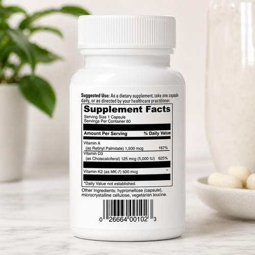 DaVinci Laboratories ADK 10 – Vitamins A, D3 & K2 (MK-7) Supplement | 60 Capsules