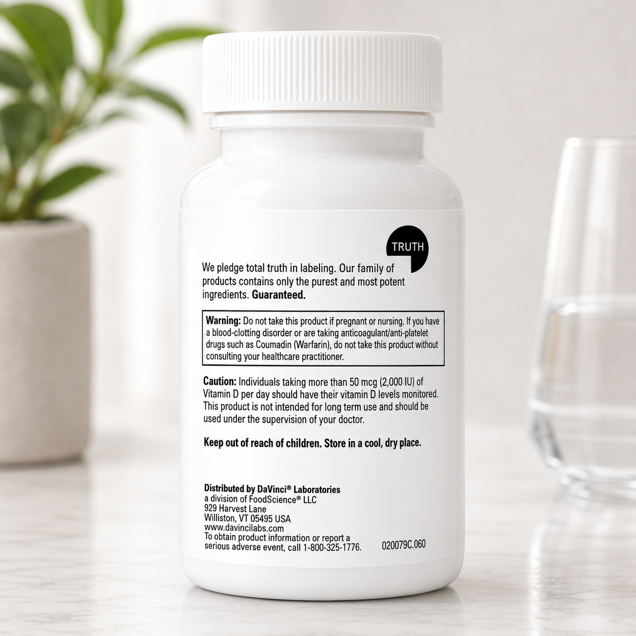 DaVinci Laboratories ADK 10 – Vitamins A, D3 & K2 (MK-7) Supplement | 60 Capsules
