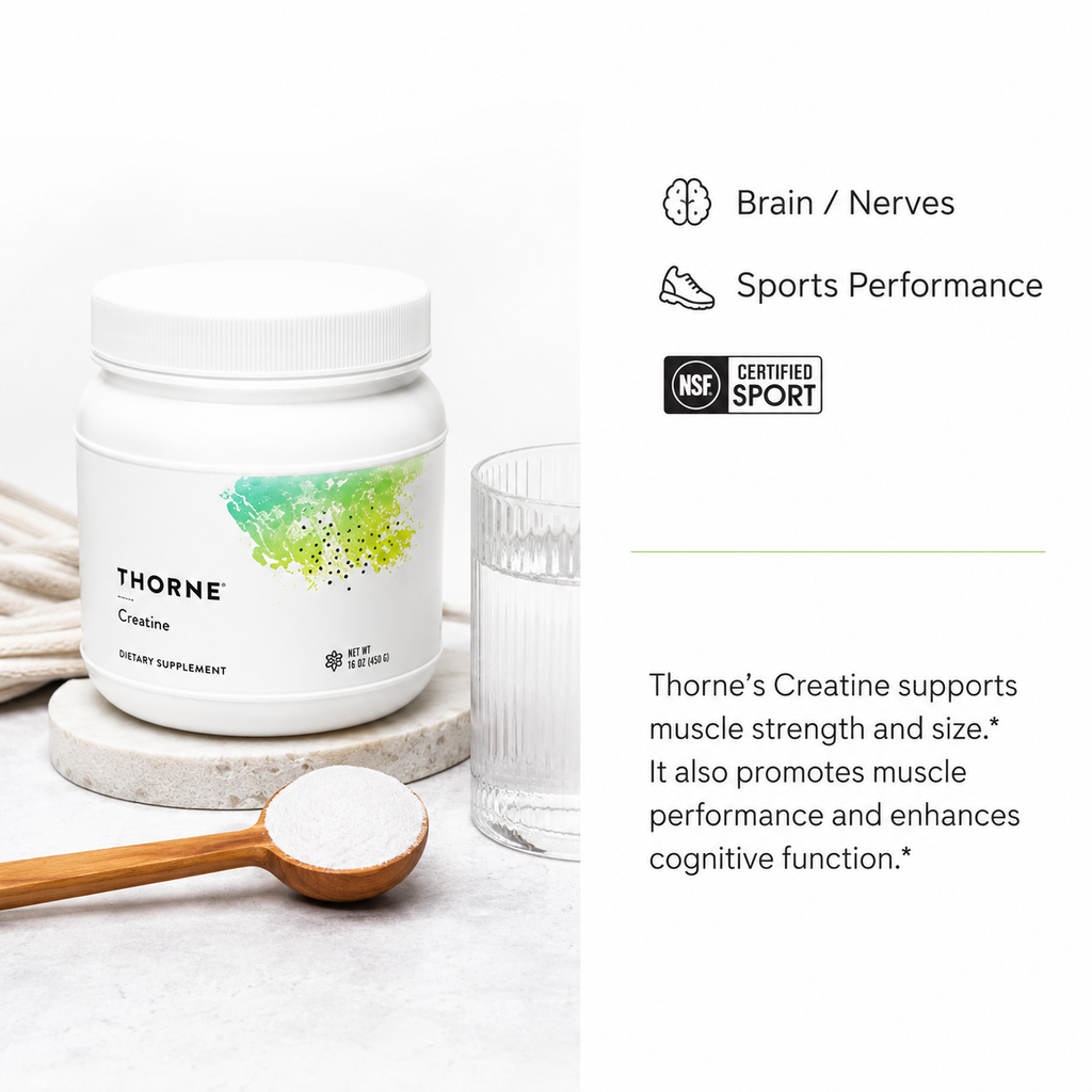Thorne Creatine Monohydrate – Pure Unflavored Creatine Powder 90 servings
