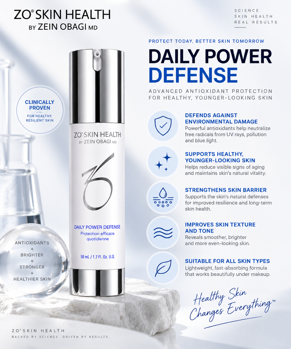 ZO Skin Health Daily Power Defense Antioxidant Serum, 1.7 oz